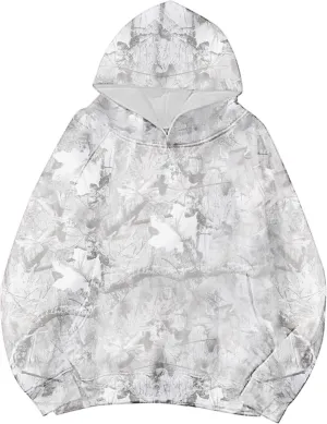 Womens Camo Hoodie Maple Leaf Print Oversized Fleece Hooded Sweatshirt Trendy Graphic Hoodie Pullover with Pocket