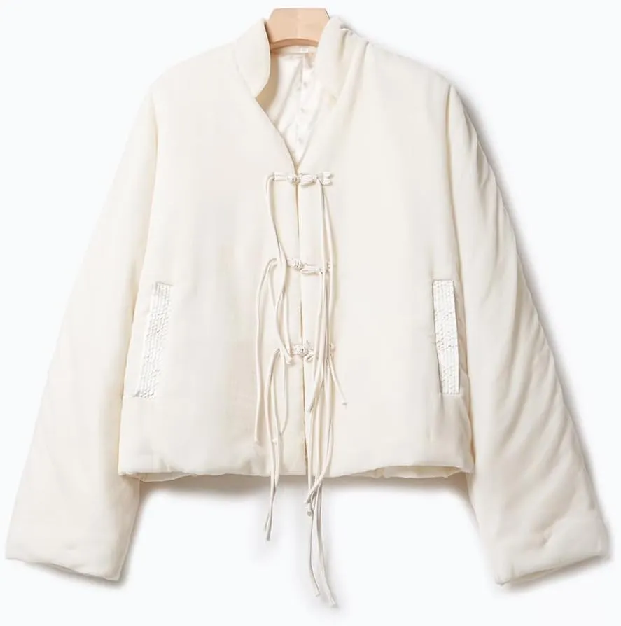 Women's Chinese Style Cotton Padded Jacket, Vintage Warm Coat for Autumn and Winter
