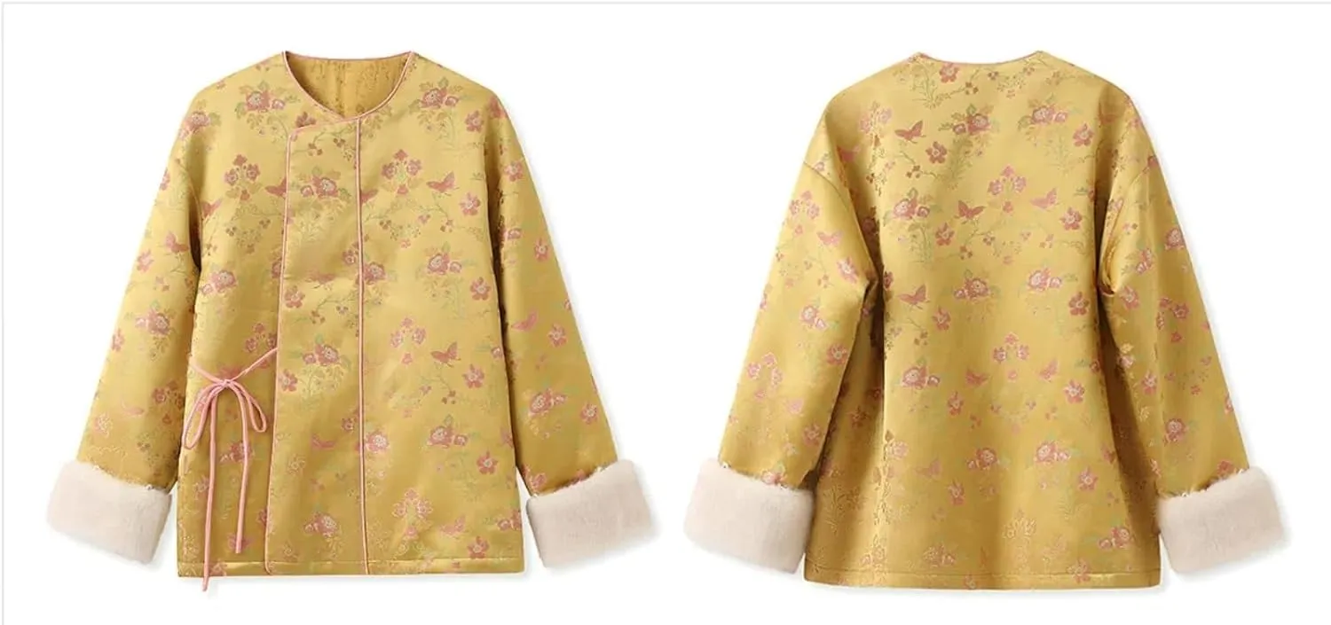 Women's Chinese Style Winter Cotton Padded Jacket, Vintage Coat