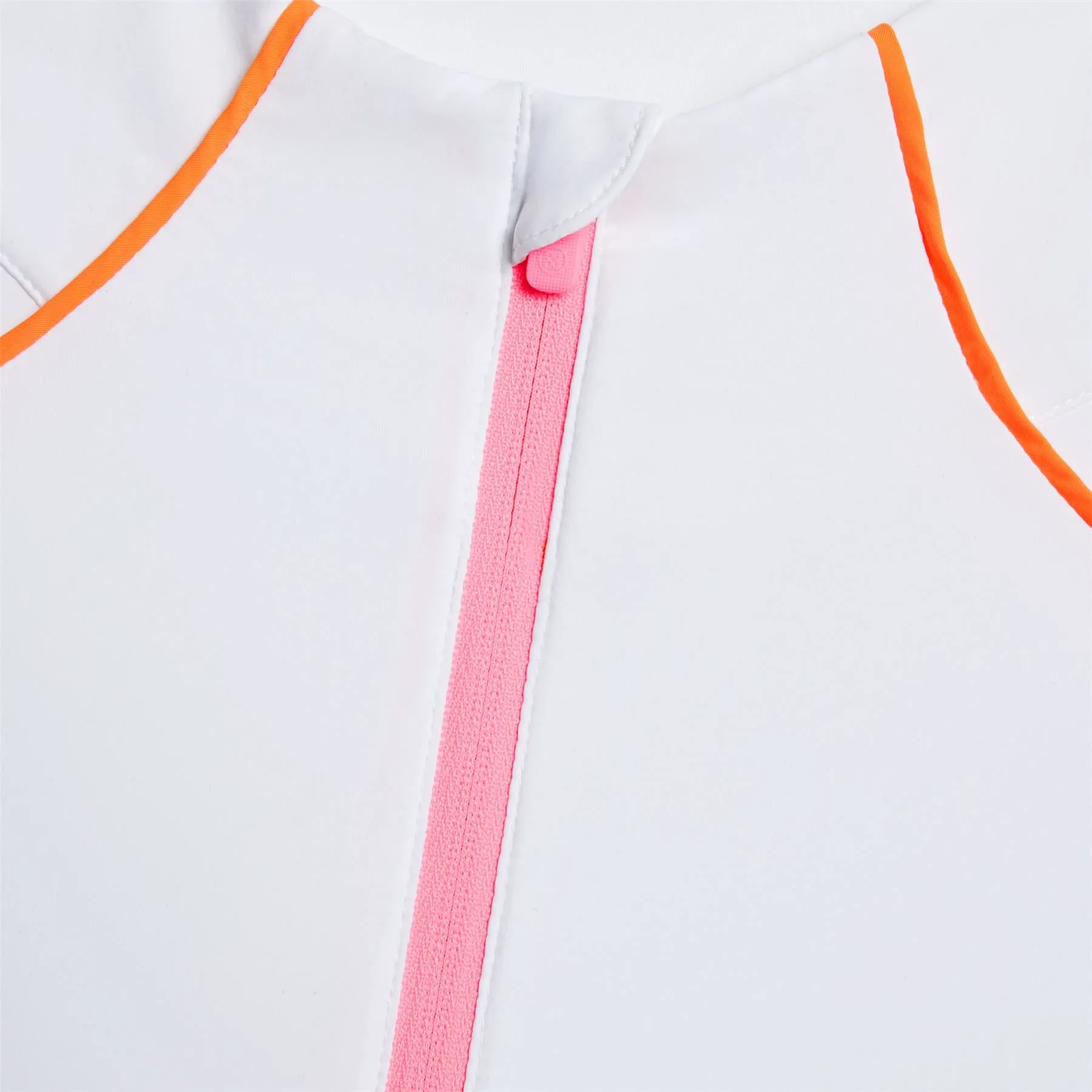 Womens Contrast Piping Silky Tech Nylon Full Zip Layer Snow - SS24
