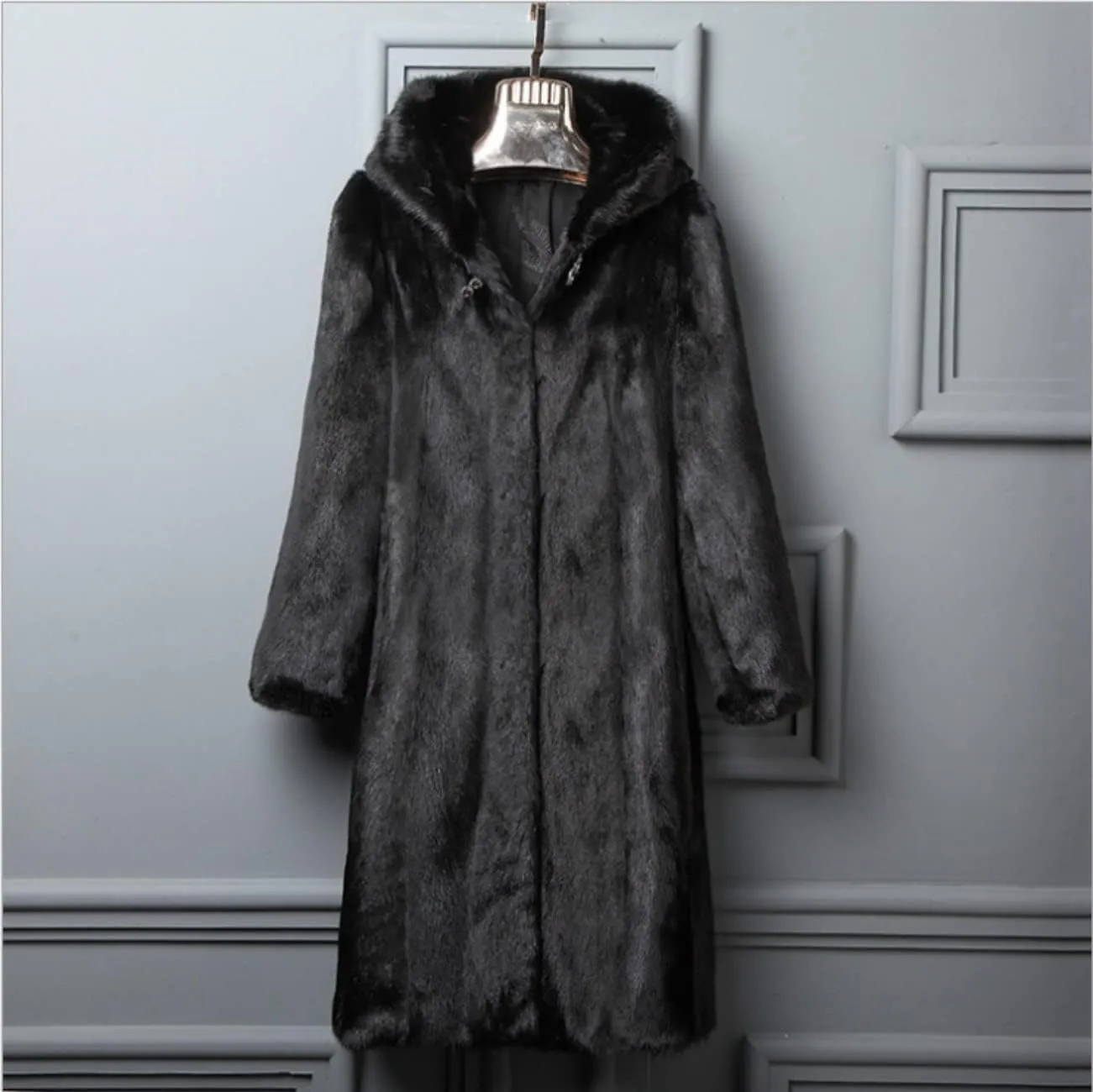 Women's Faux Fur Winter Warm Coat Jacket Down Outerwear Fur Overcoat Long Sleeve Sweater