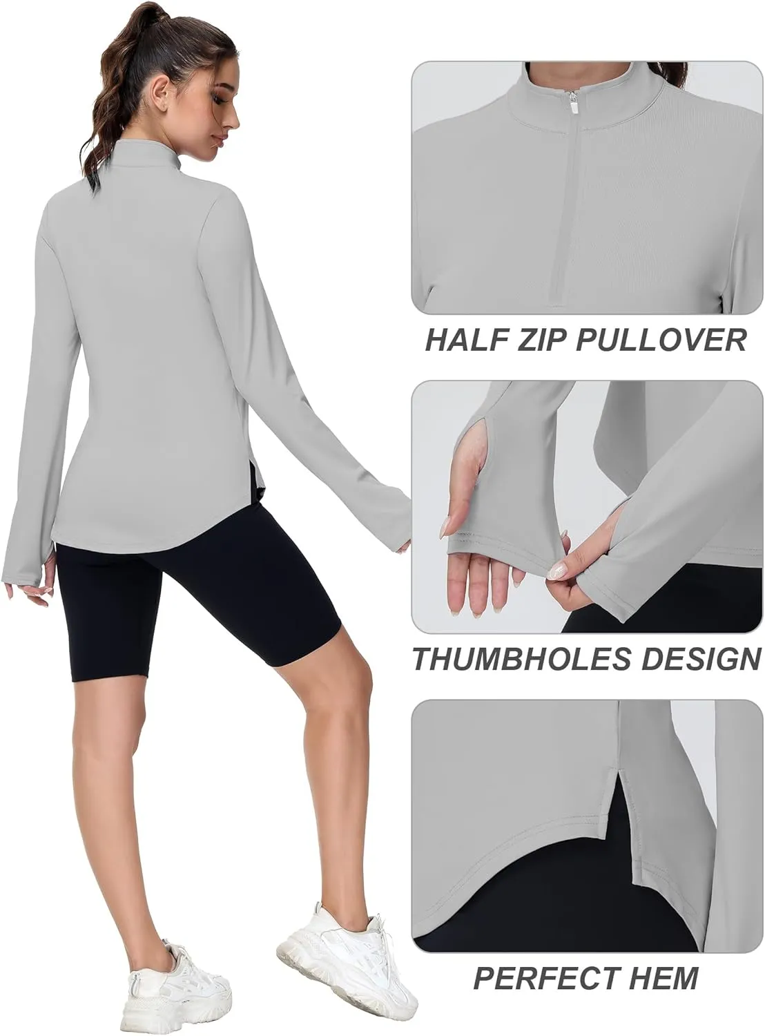 Women's Golf Polo Long Sleeve Workout Tops V Neck UPF 50  Sun Protection Quick Dry Lightweight Active Tennis Shirts
