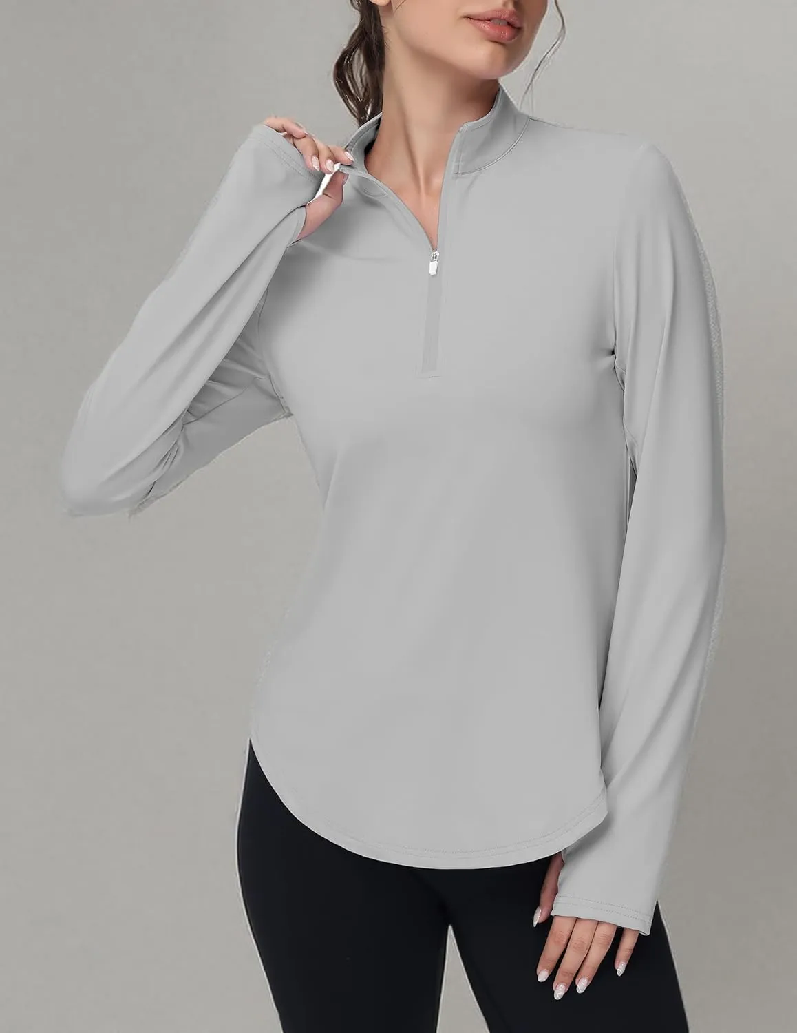 Women's Golf Polo Long Sleeve Workout Tops V Neck UPF 50  Sun Protection Quick Dry Lightweight Active Tennis Shirts