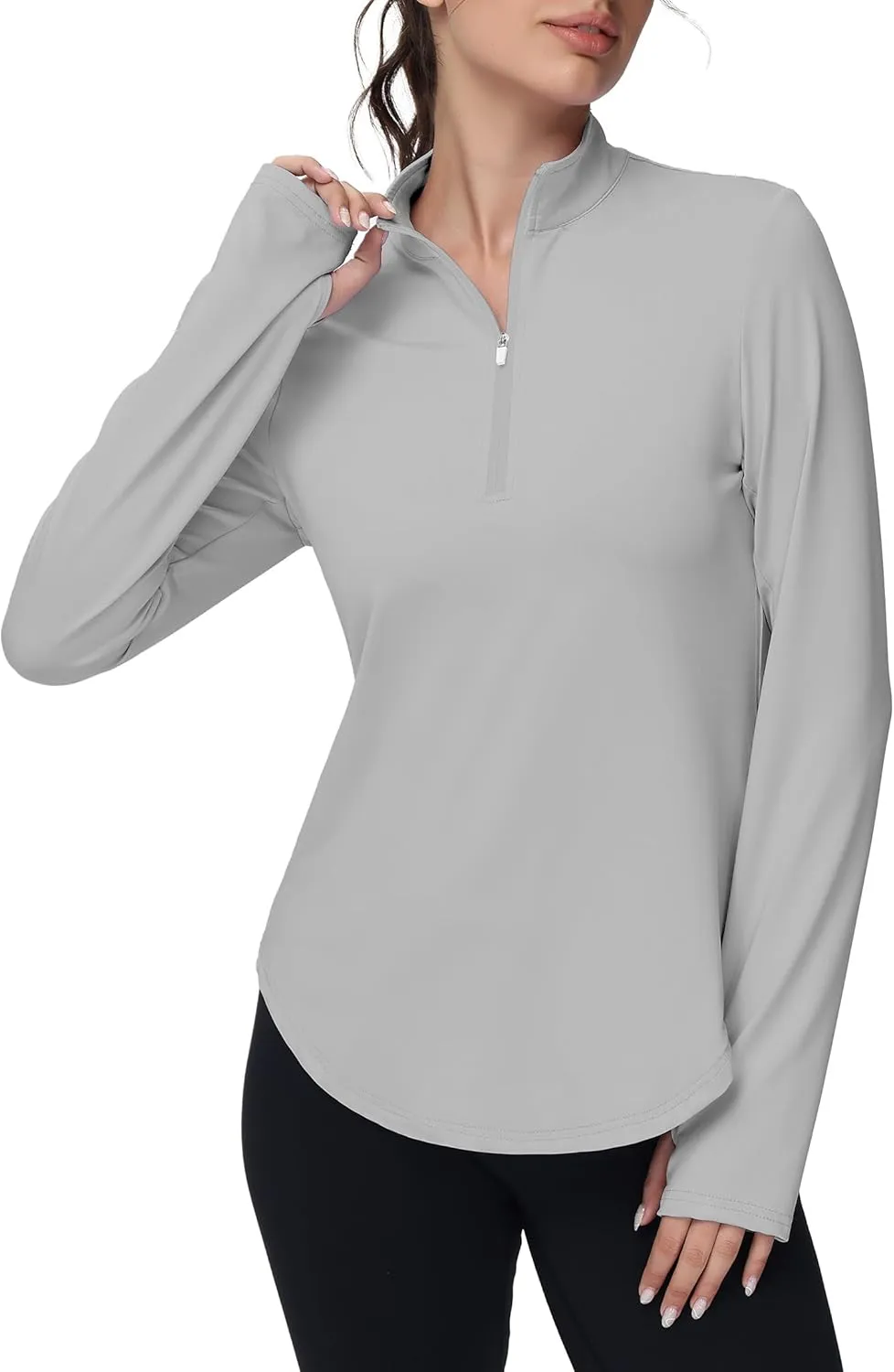 Women's Golf Polo Long Sleeve Workout Tops V Neck UPF 50  Sun Protection Quick Dry Lightweight Active Tennis Shirts