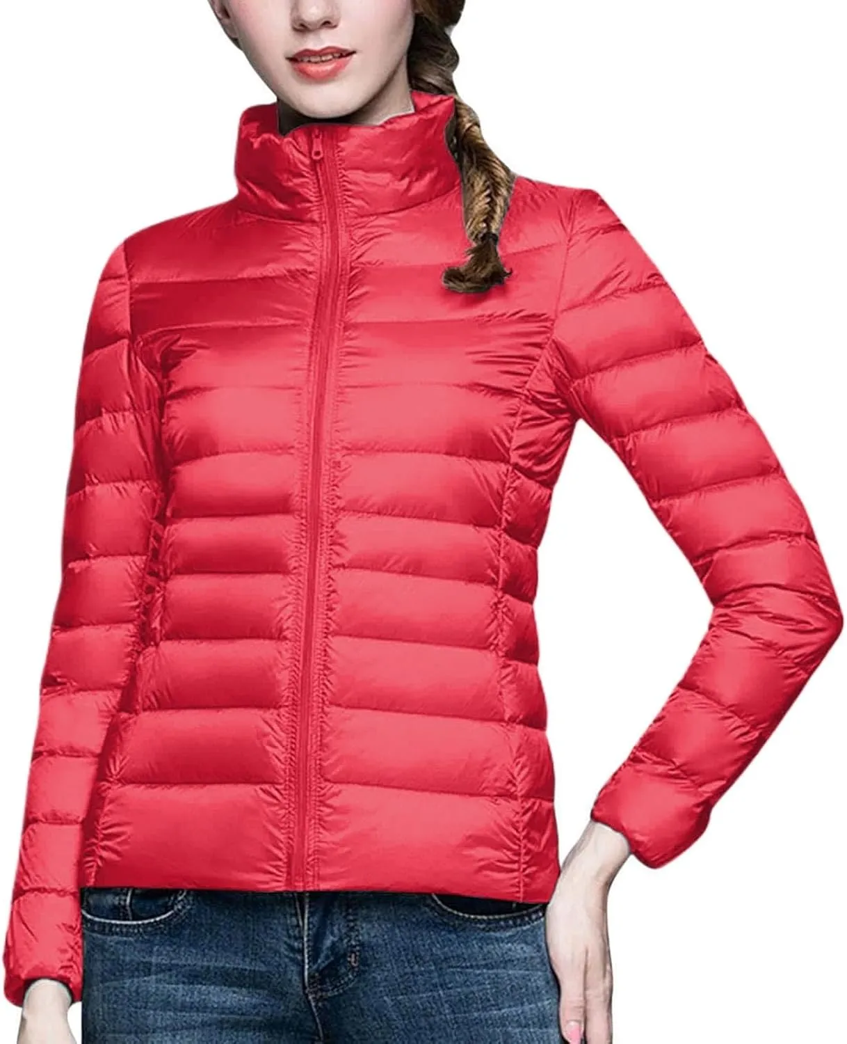 Womens Jackets Winter Down Jacket Women Slim Short Jacket Women's Cropped Quilted Jacket LightWeight Coat Outwear