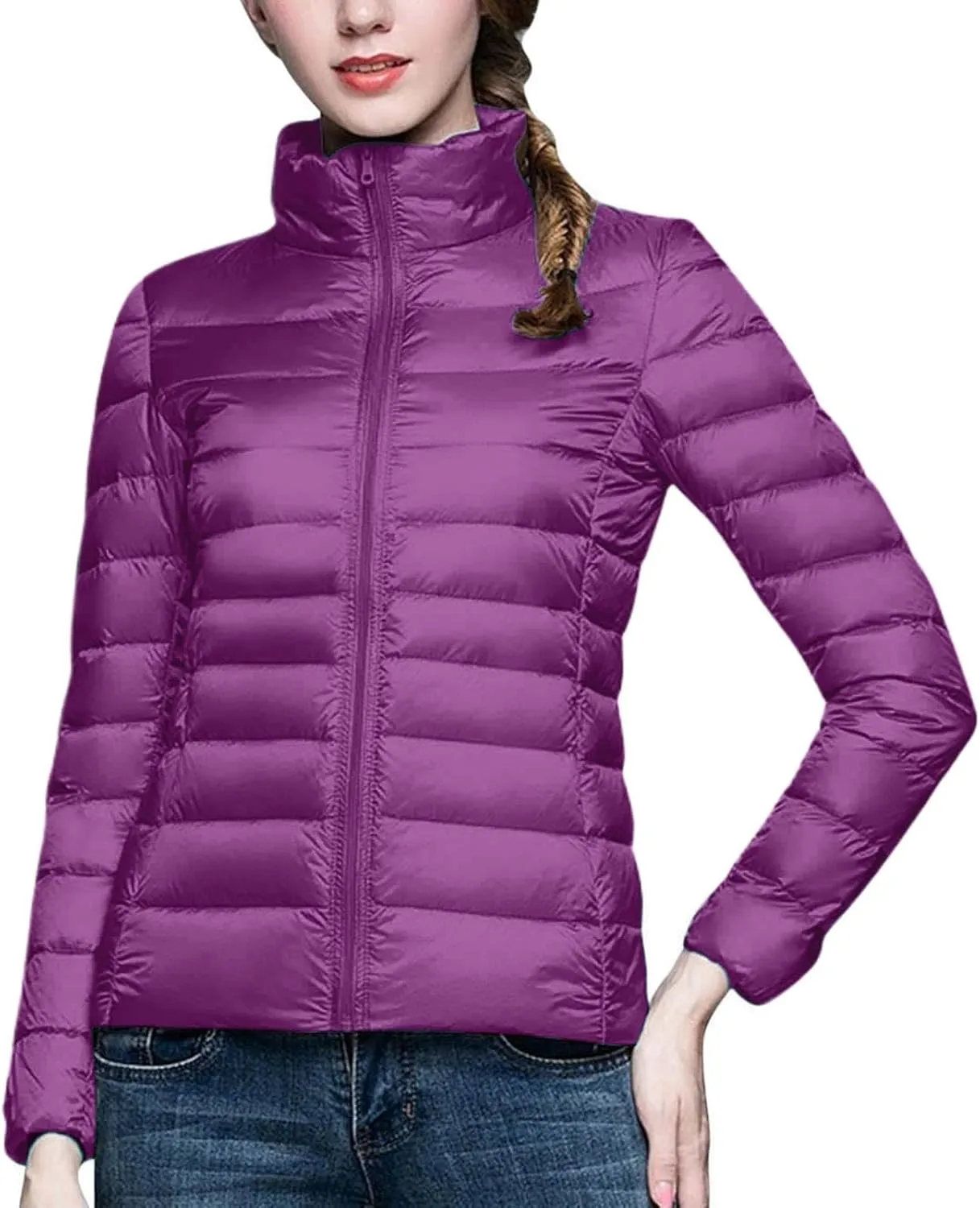 Womens Jackets Winter Down Jacket Women Slim Short Jacket Women's Cropped Quilted Jacket LightWeight Coat Outwear