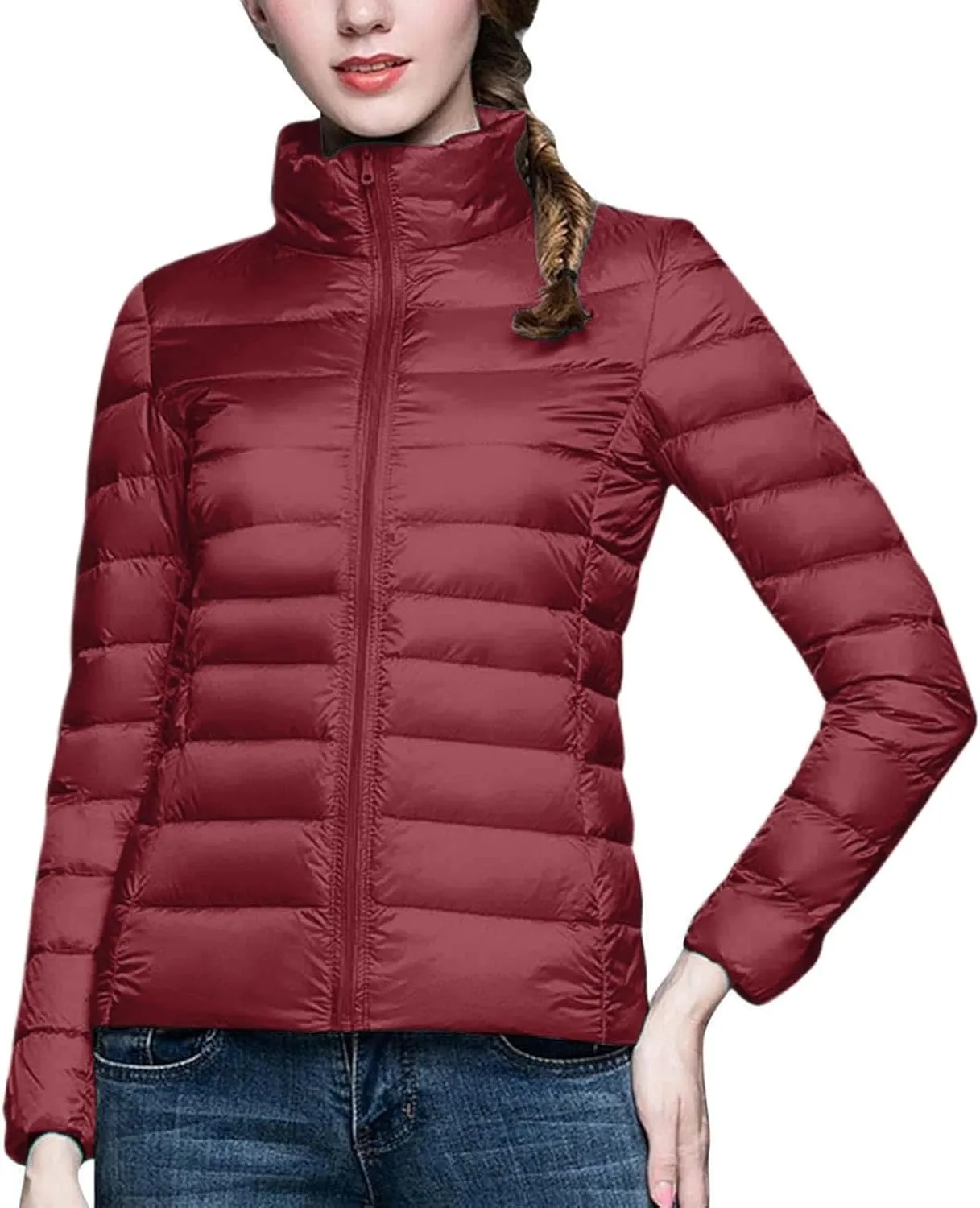 Womens Jackets Winter Down Jacket Women Slim Short Jacket Women's Cropped Quilted Jacket LightWeight Coat Outwear