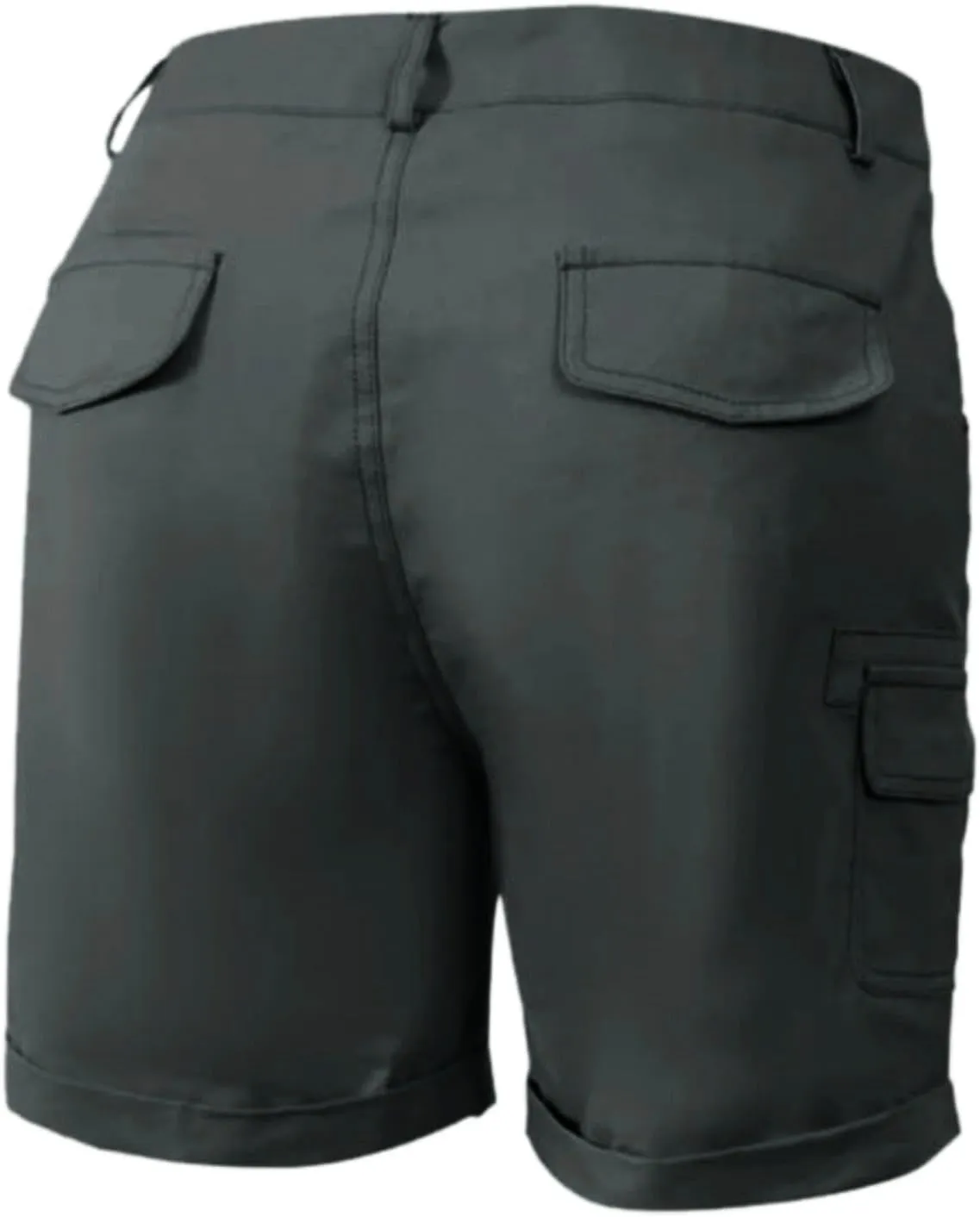 Women's Loose Solid Color Mini Pant,Summer Beach Shorts with Buttons,Cargo Hot Pants for Casual Wear