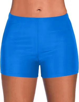 Womens Swim Shorts Solid Tankini Bottoms Swimsuit Bathing Suit Swimming Shorts Boyshort Swimwear