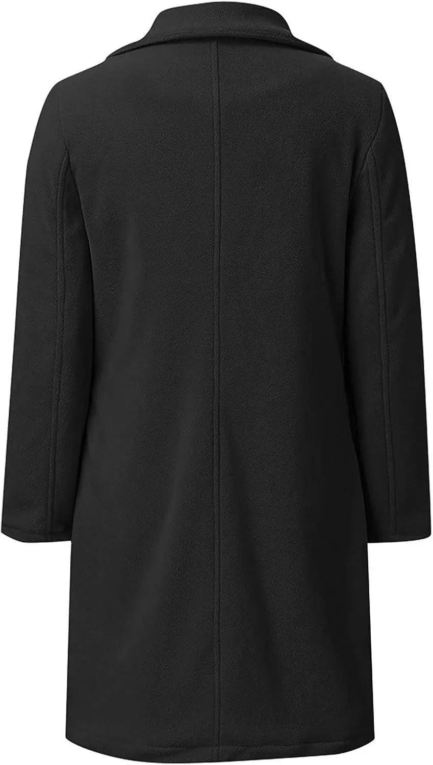 Womens Trench Coat Elegant Notched Collar Single Breasted Peacoat Trendy Casual Long Sleeve Woolen Blend Overcoats