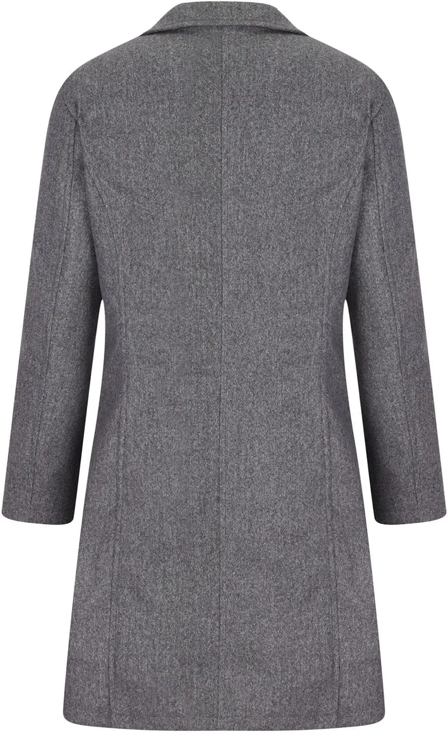 Women's Trench Coats, Mid Long Retro Single-Breasted Winter Outwear Classic Lapel Overcoat Solid Outerwear