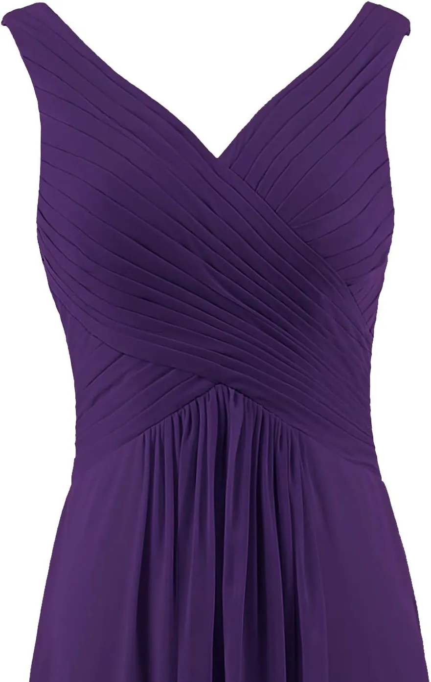 Women's V Neck Sleeveless 2023 Fall Elegant Long Bridesmaid Dress Formal Wedding Guest Evening Party Dress