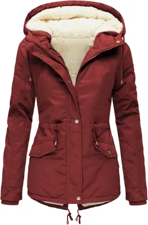 Womens Winter Casual Quilted Coat Loose Fit Long Sleeve Button Zip Overcoat Fashion Warm Fleece Jacket Padded Outwear