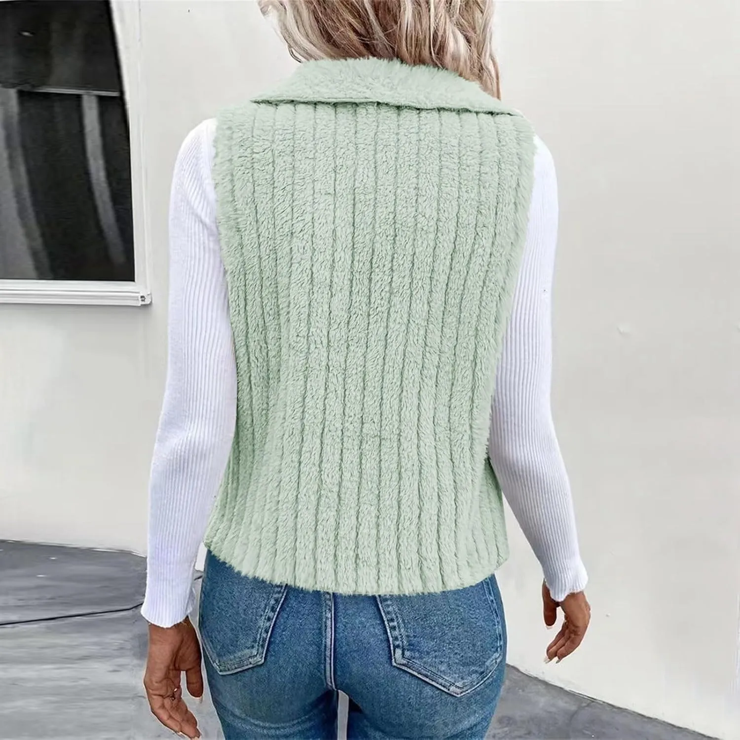 Womens Winter Coats Fashion Fall Winter Casual Solid Color Sleeveless Versatile Vest Jacket