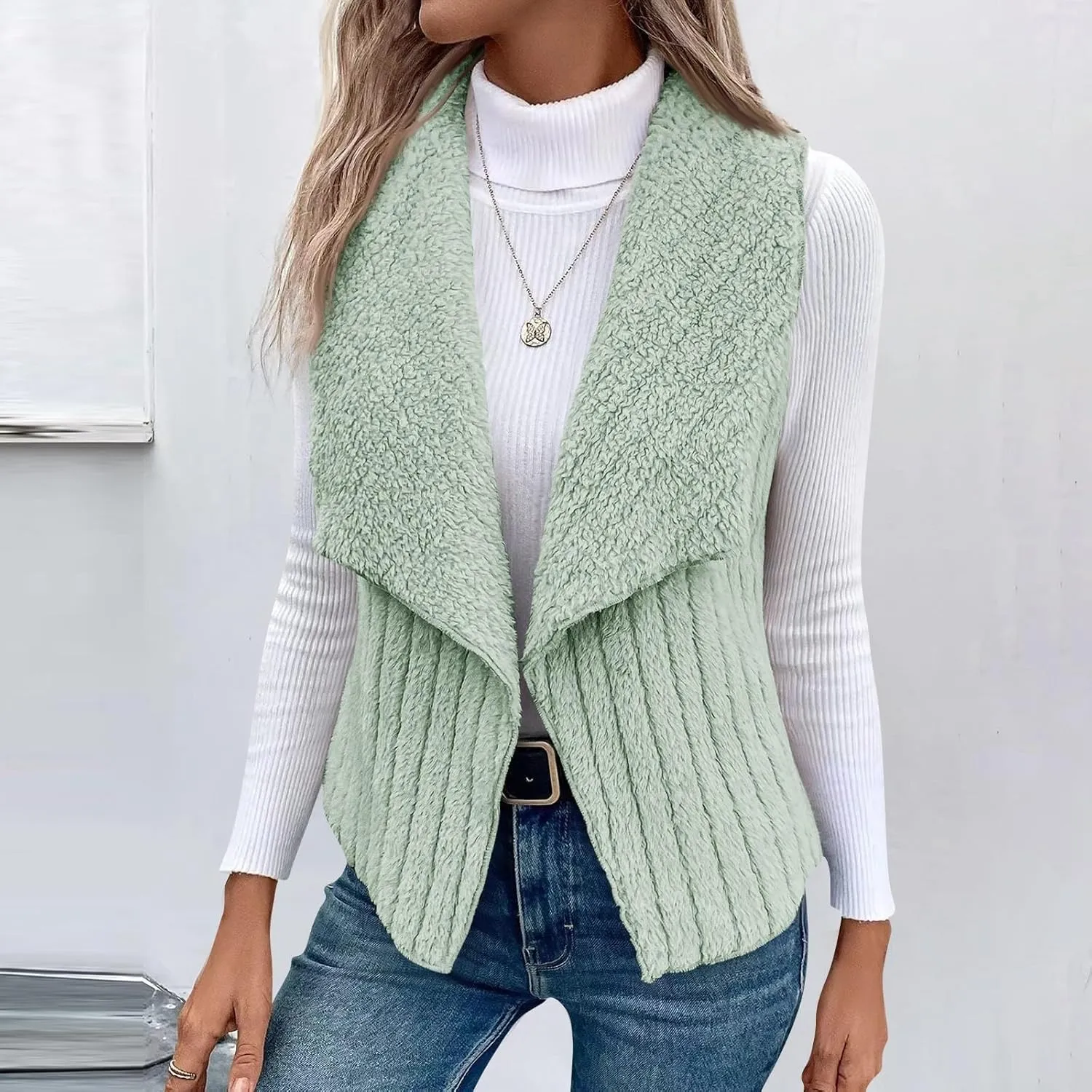 Womens Winter Coats Fashion Fall Winter Casual Solid Color Sleeveless Versatile Vest Jacket