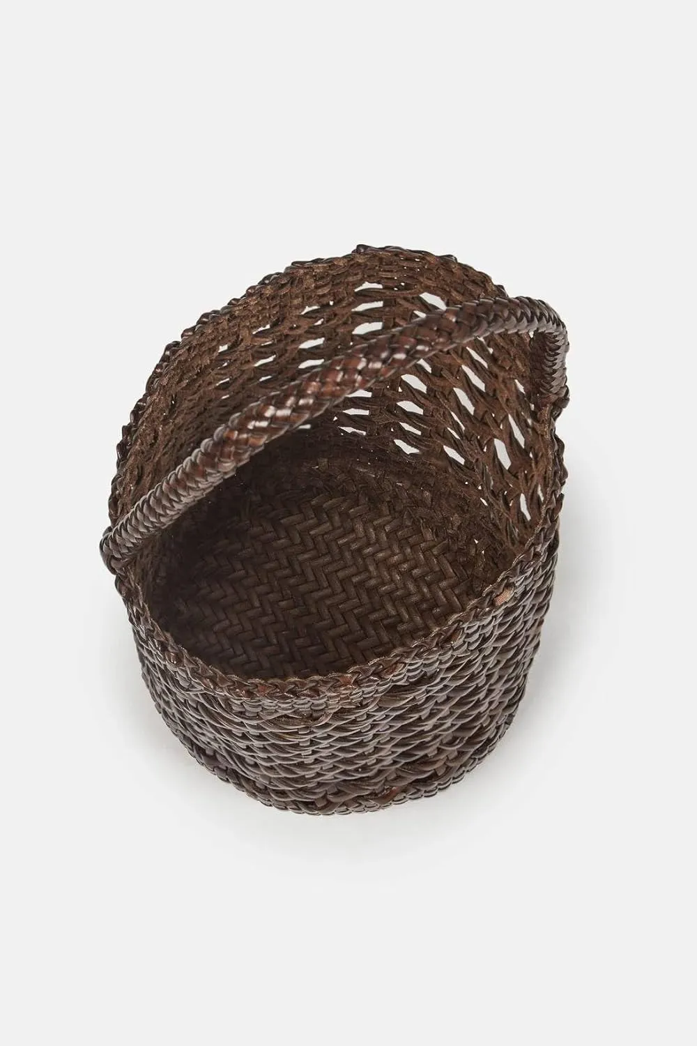 Woven Leather Tote Bag Cannage Pipe Bucket YOCO (Y99880CPB) - Elegant, Compact, and Stylish Handbag for Everyday Use