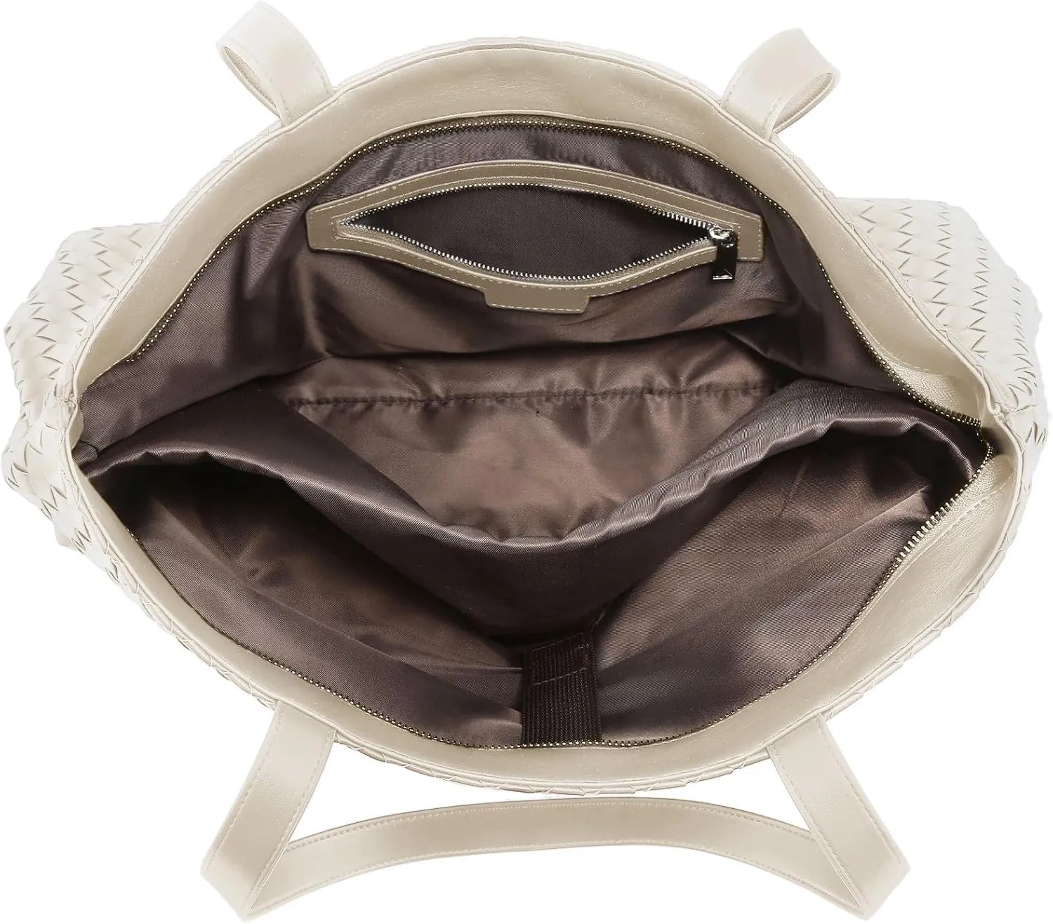 Woven Tote Bag for Women  Large Premium Vegan Leather Shoulder Bag with Laptop compartment, Perfect for Work and Travel