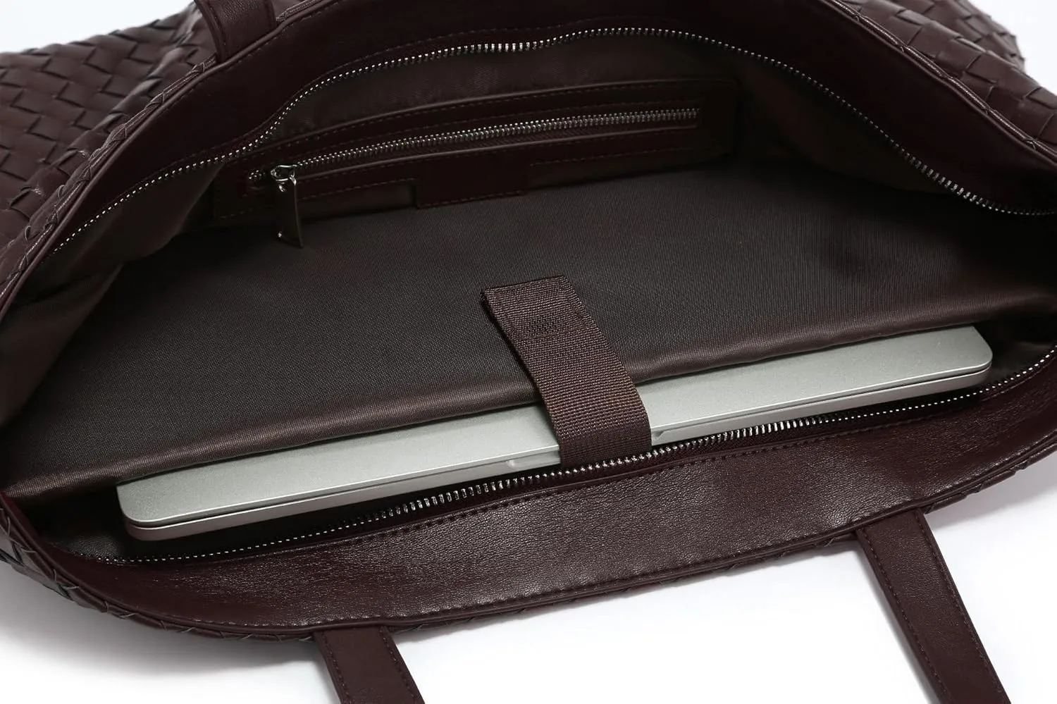 Woven Tote Bag for Women  Large Premium Vegan Leather Shoulder Bag with Laptop compartment, Perfect for Work and Travel