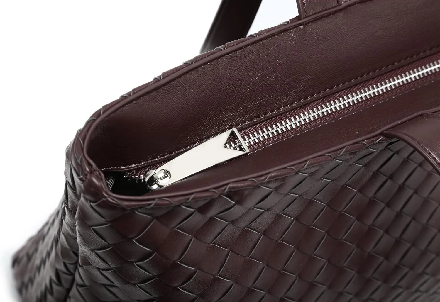 Woven Tote Bag for Women  Large Premium Vegan Leather Shoulder Bag with Laptop compartment, Perfect for Work and Travel