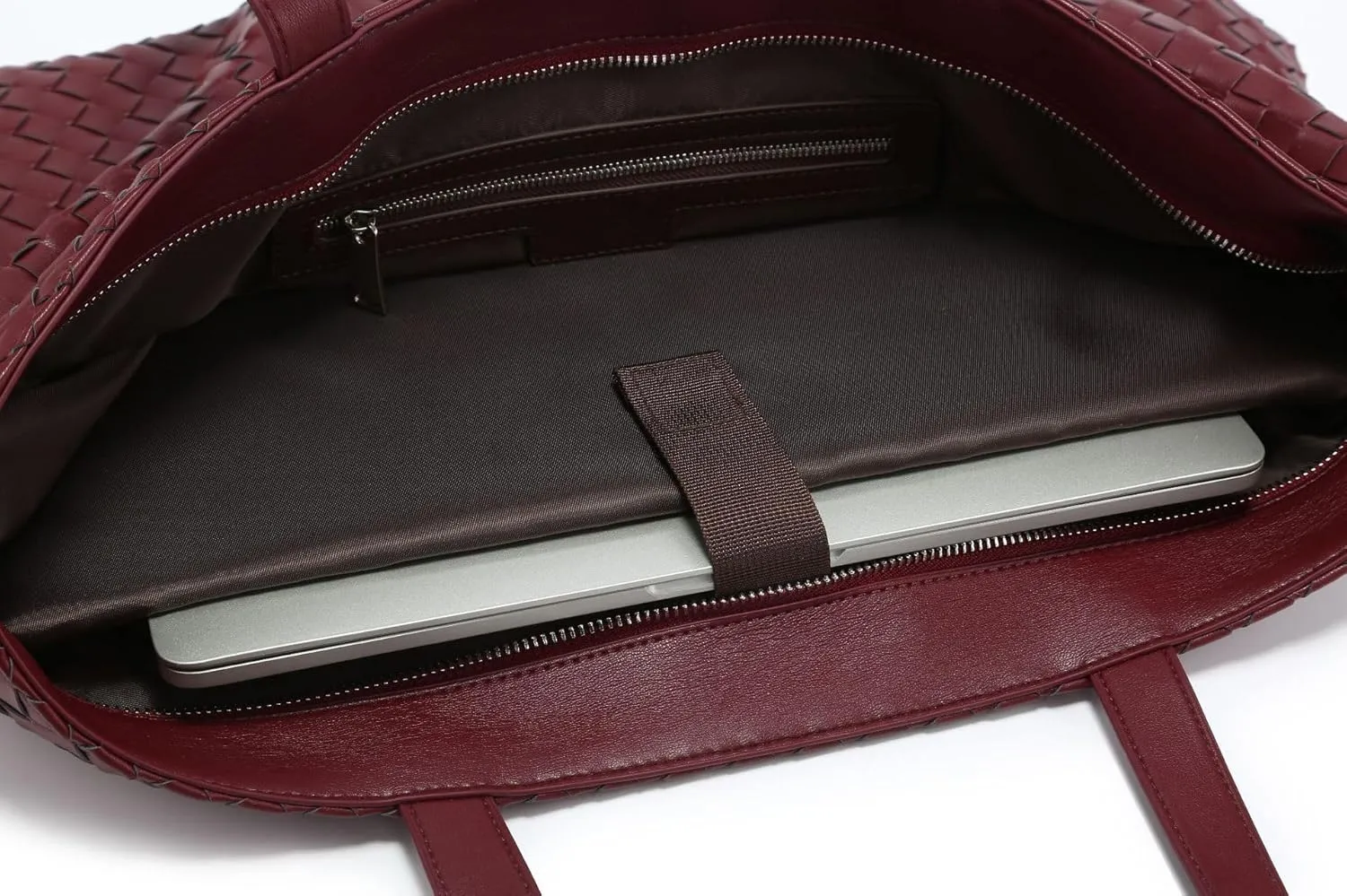 Woven Tote Bag for Women  Large Premium Vegan Leather Shoulder Bag with Laptop compartment, Perfect for Work and Travel