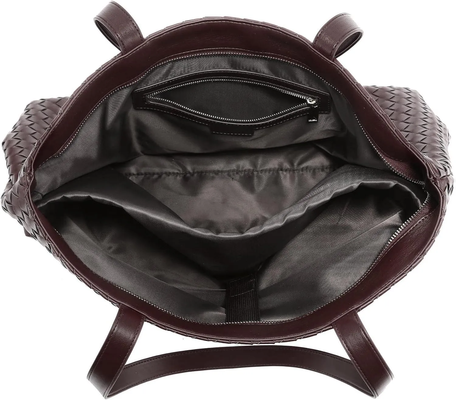 Woven Tote Bag for Women  Large Premium Vegan Leather Shoulder Bag with Laptop compartment, Perfect for Work and Travel