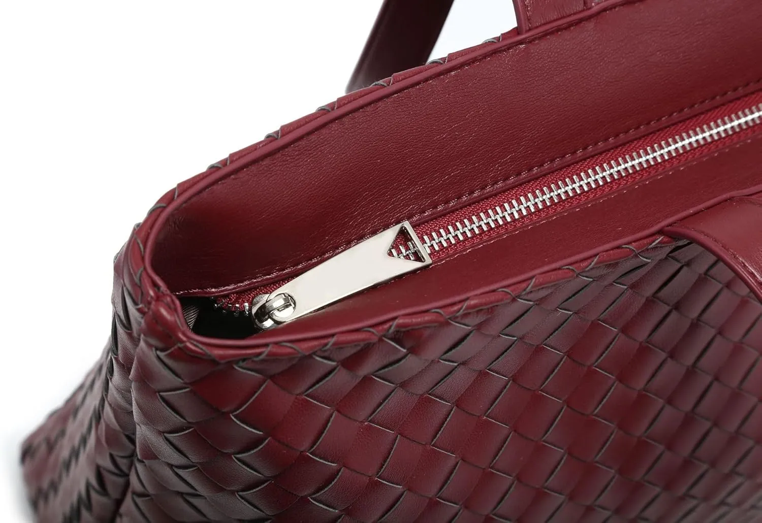 Woven Tote Bag for Women  Large Premium Vegan Leather Shoulder Bag with Laptop compartment, Perfect for Work and Travel