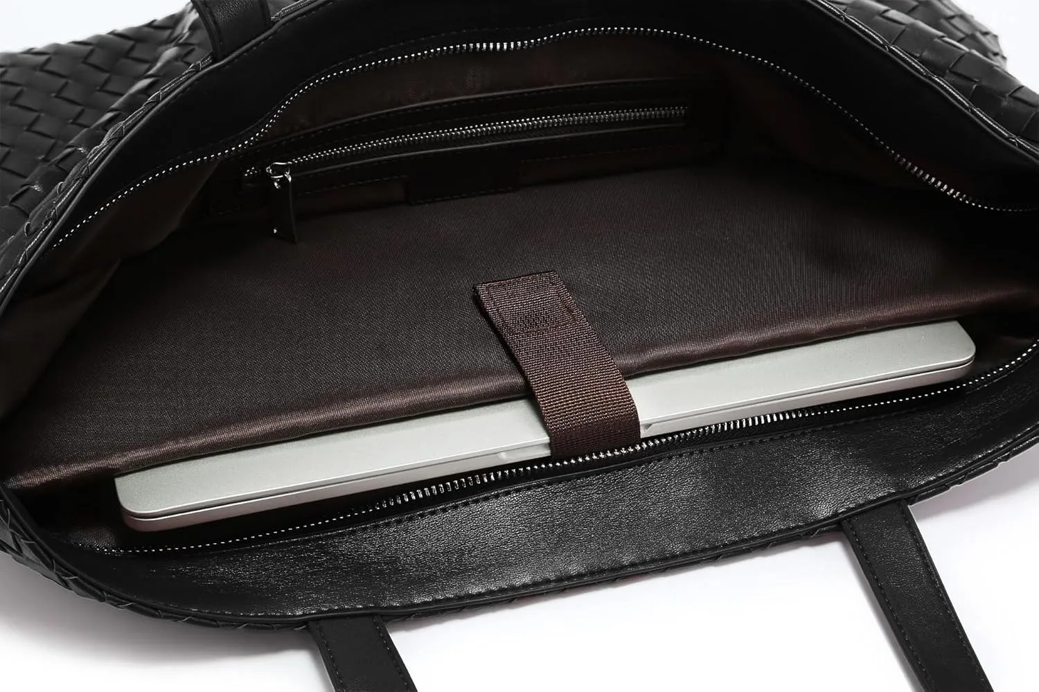 Woven Tote Bag for Women  Large Premium Vegan Leather Shoulder Bag with Laptop compartment, Perfect for Work and Travel