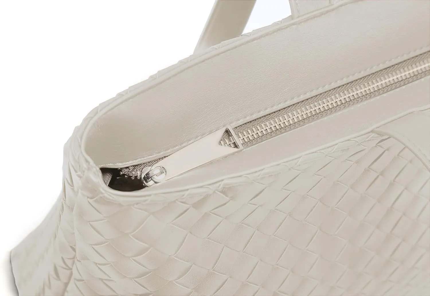 Woven Tote Bag for Women  Large Premium Vegan Leather Shoulder Bag with Laptop compartment, Perfect for Work and Travel