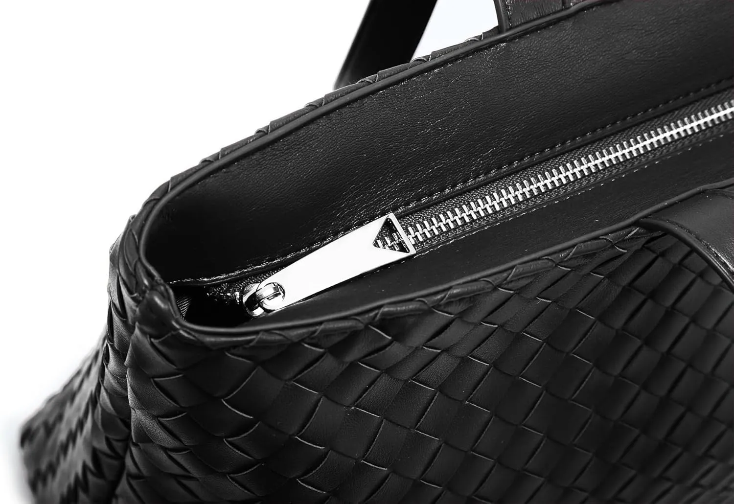 Woven Tote Bag for Women  Large Premium Vegan Leather Shoulder Bag with Laptop compartment, Perfect for Work and Travel