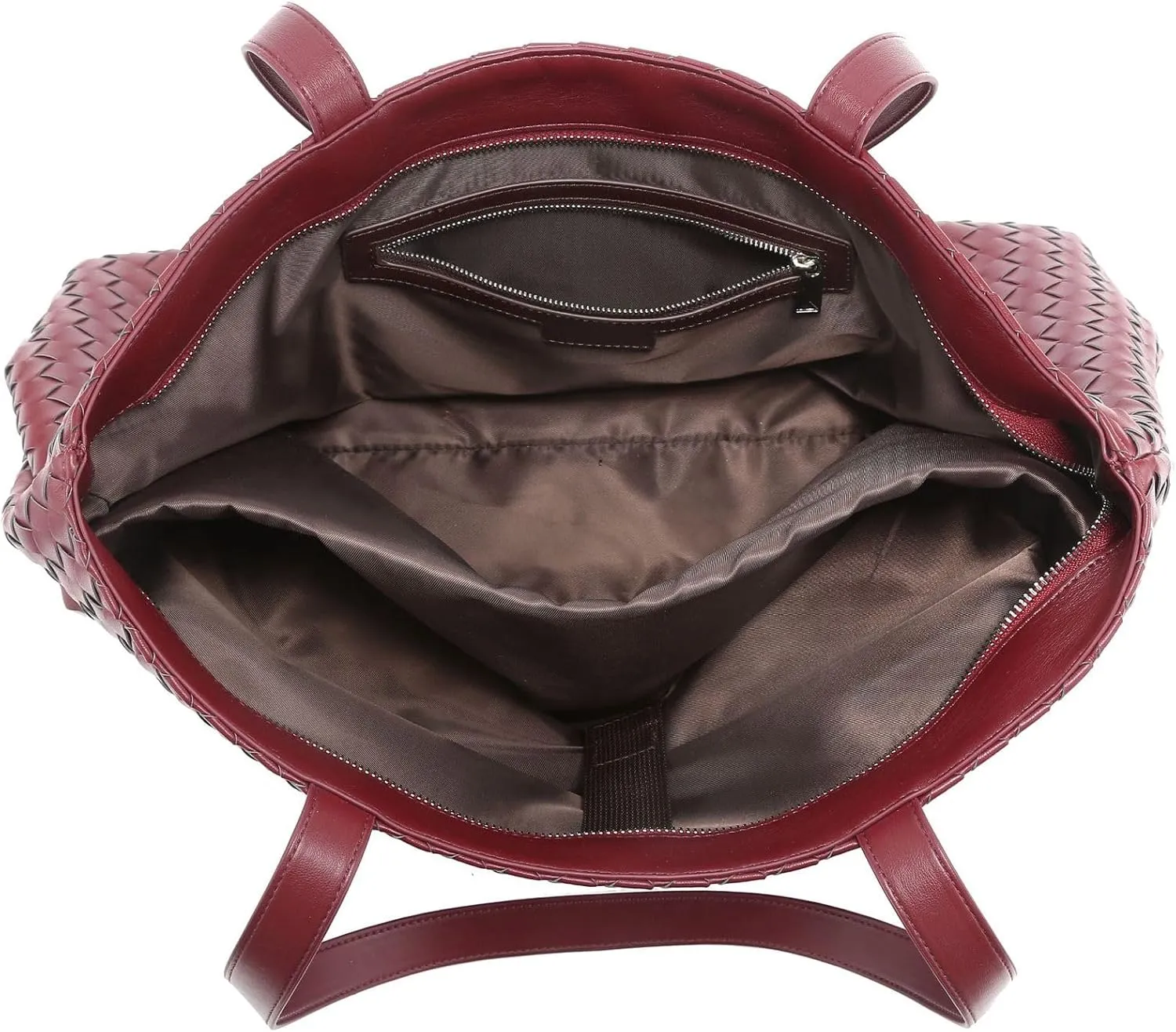 Woven Tote Bag for Women  Large Premium Vegan Leather Shoulder Bag with Laptop compartment, Perfect for Work and Travel