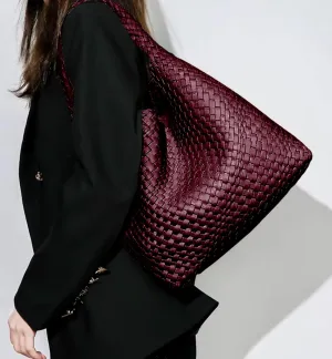 Woven Tote Bag for Women  Large Premium Vegan Leather Shoulder Handbag, Hobo bag, Perfect for Work, Travel, and Daily Use