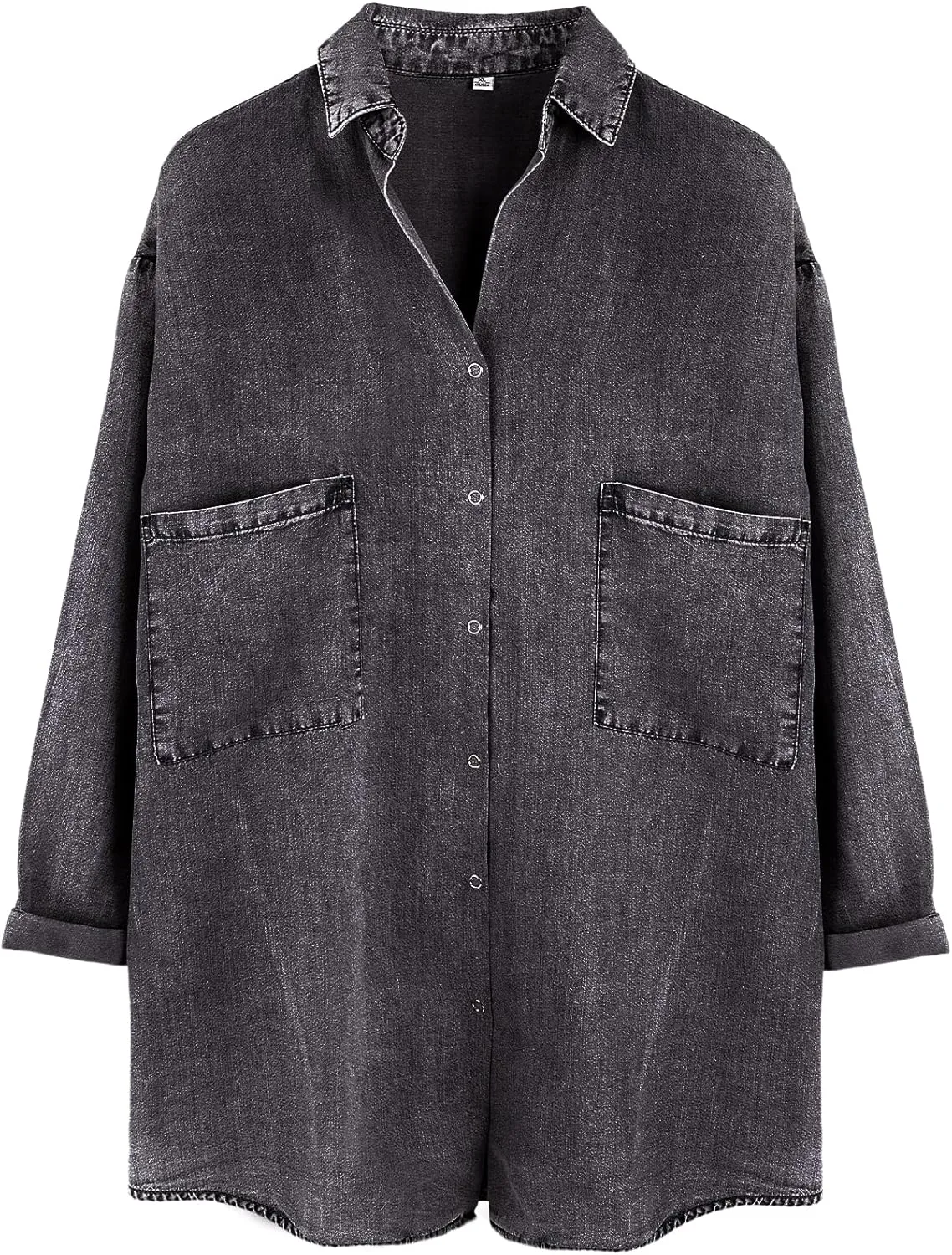 Yimoon Womens Denim Shirt Chambray Blue Button Down Jean Shirt Denim Tops Soft Tencel Casual 3/4 Sleeve Jacket