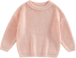 YINGISFITM Toddler Infant Baby Girl Boy Knit Sweater Cable Knitted Sweaters Long Sleeve Sweatshirt Fall Winter Clothes Outfit