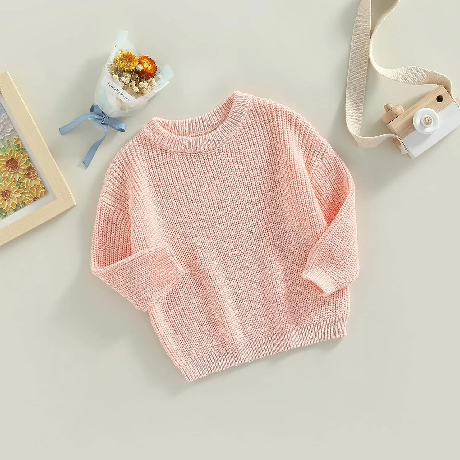 YINGISFITM Toddler Infant Baby Girl Boy Knit Sweater Cable Knitted Sweaters Long Sleeve Sweatshirt Fall Winter Clothes Outfit