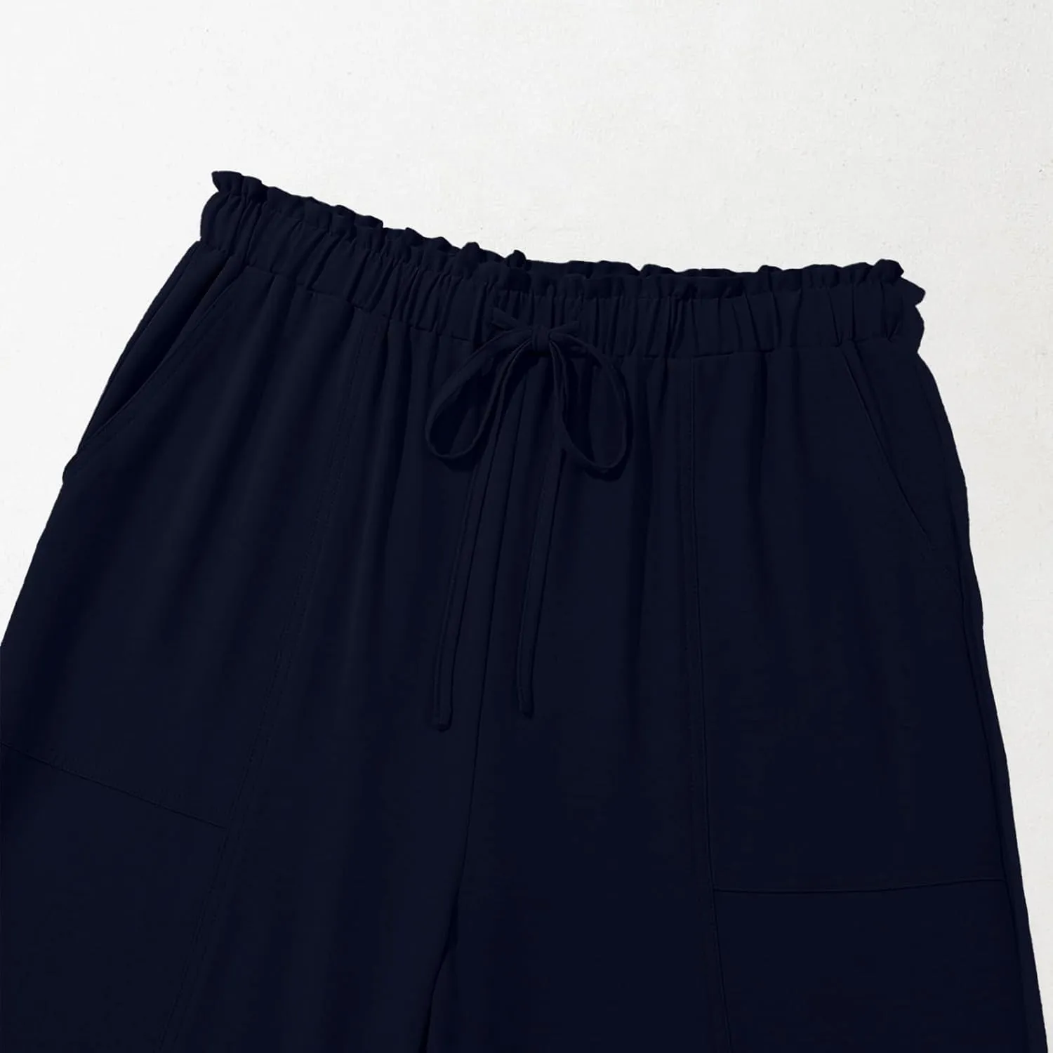 YRAETENM Cotton Linen Wide Leg Pants for Women Summer Boho Wide Leg Palazzo Pants Casual Flowy Beach Trousers with Pockets