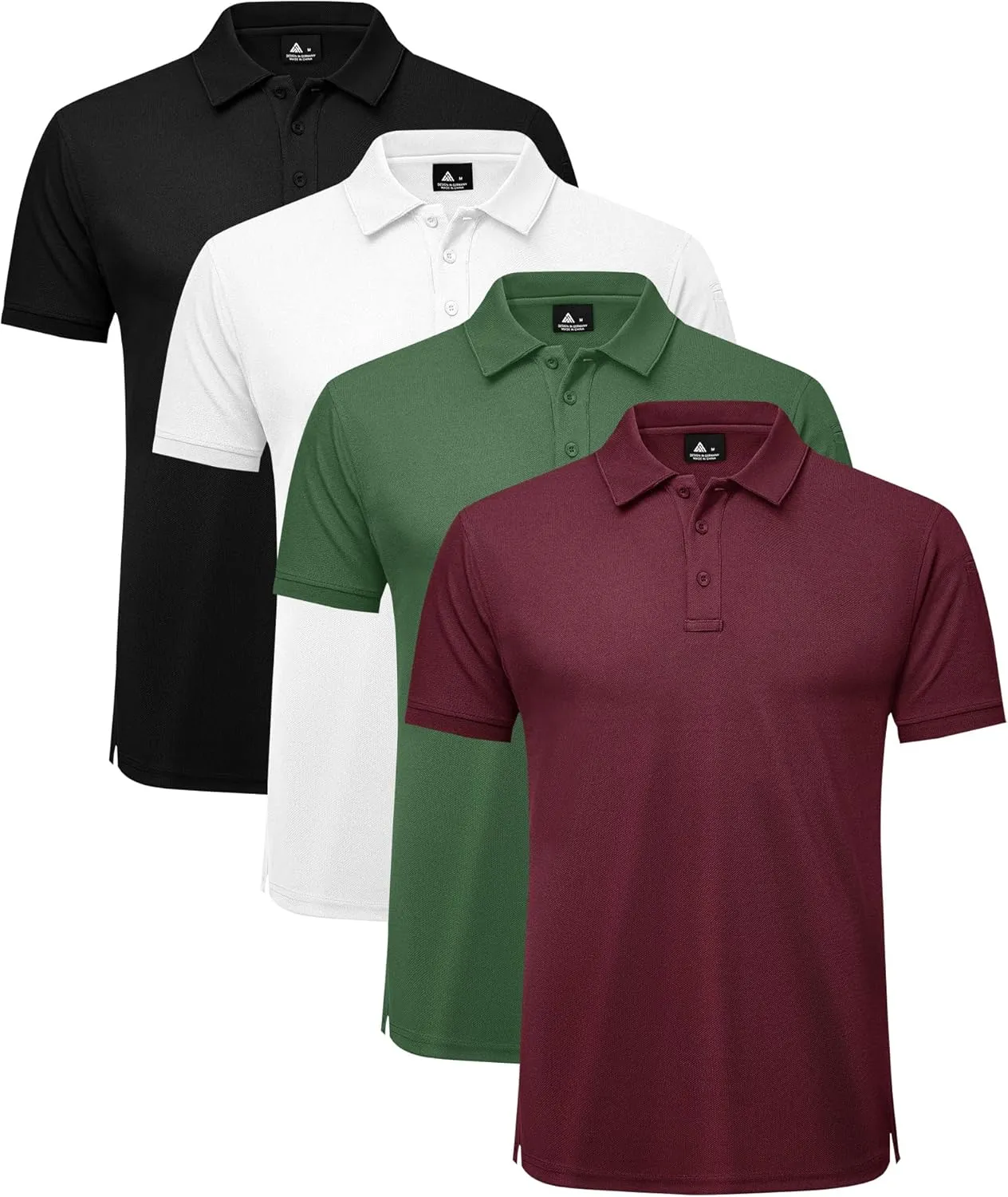 ZITY 4 Pack Men's Polo Shirt Short Sleeve Athletic Performance Tactical Shirts for Men Outdoor Sport Work T-Shirt