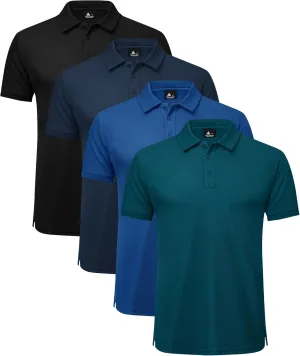 ZITY 4 Pack Men's Polo Shirt Short Sleeve Athletic Performance Tactical Shirts for Men Outdoor Sport Work T-Shirt