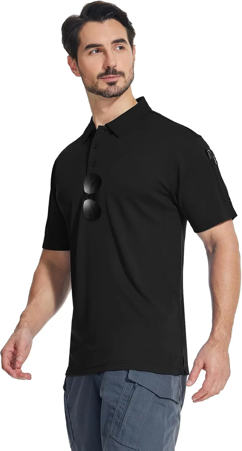 ZITY 4 Pack Men's Polo Shirt Short Sleeve Athletic Performance Tactical Shirts for Men Outdoor Sport Work T-Shirt
