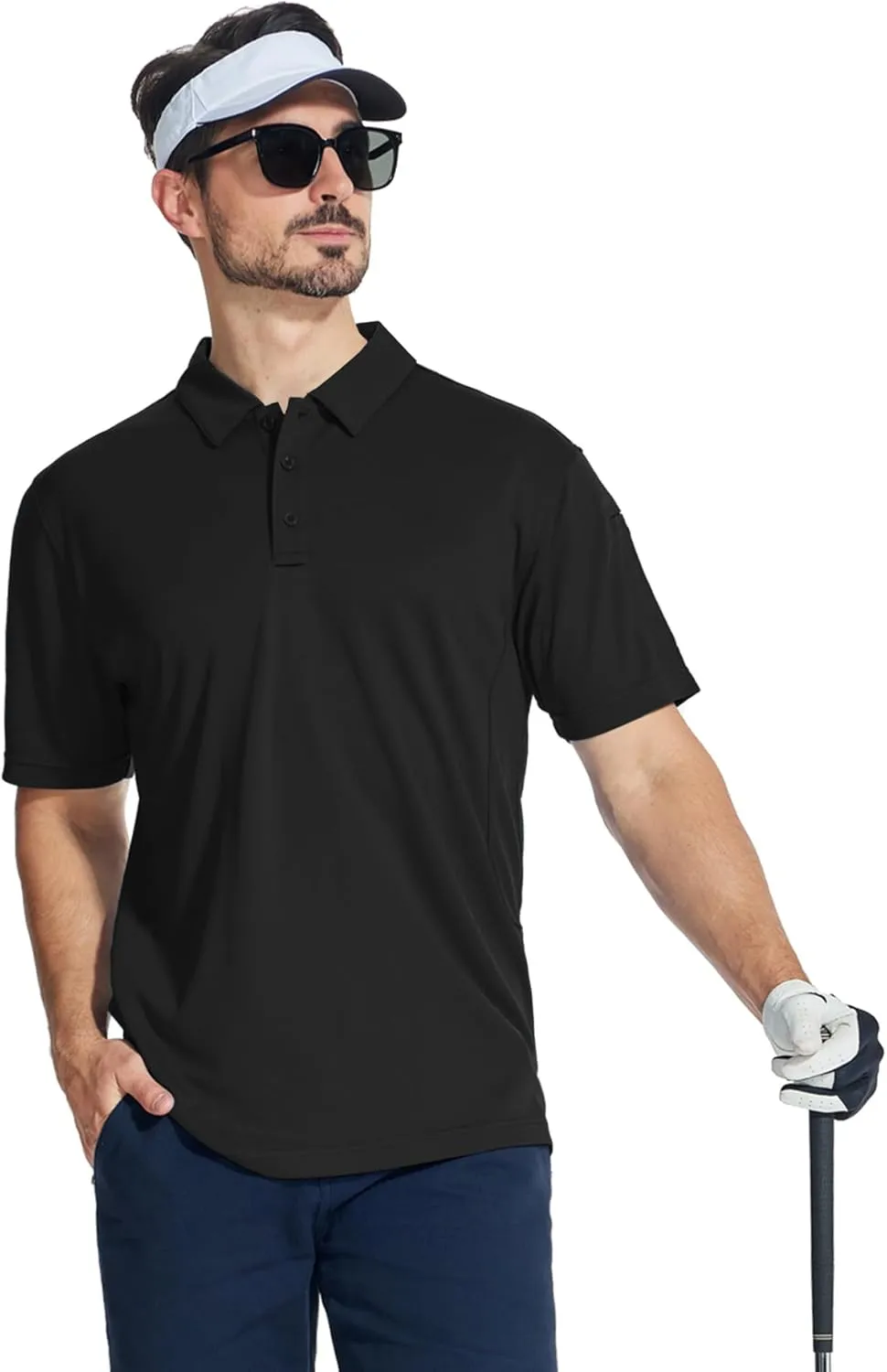 ZITY 4 Pack Men's Polo Shirt Short Sleeve Athletic Performance Tactical Shirts for Men Outdoor Sport Work T-Shirt